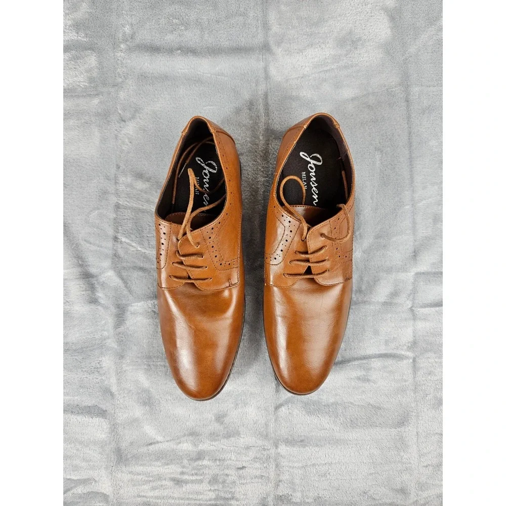 Jousen Milan Men's Size 9 Brown‎ Oxford Lace Up Dress Shoes